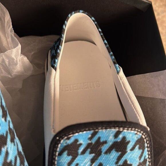Vetements Baboush Slip On Sneakers Blue houndstooth canvas - Picture 8 of 9